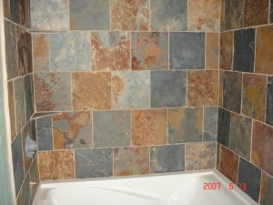 slate tile tub surround